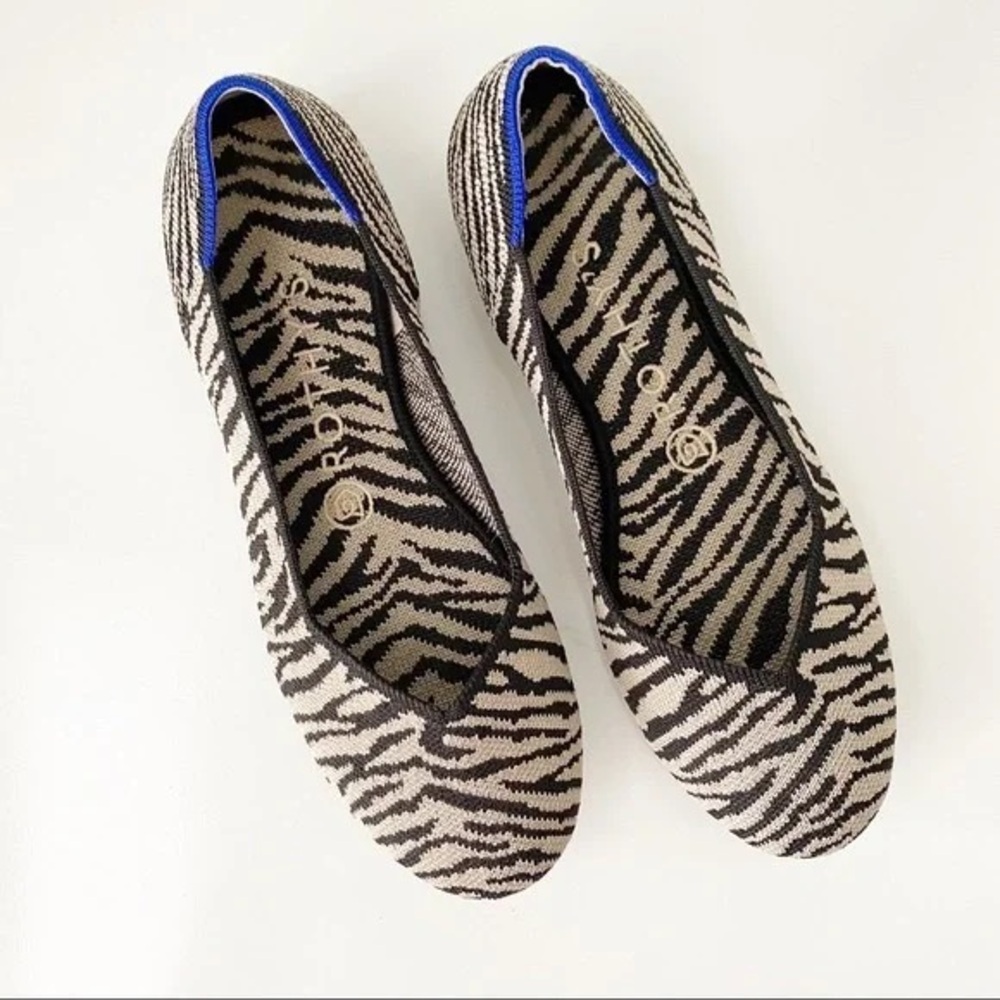 Rothy’s The Flat in‎ Black Zebra Stripe
